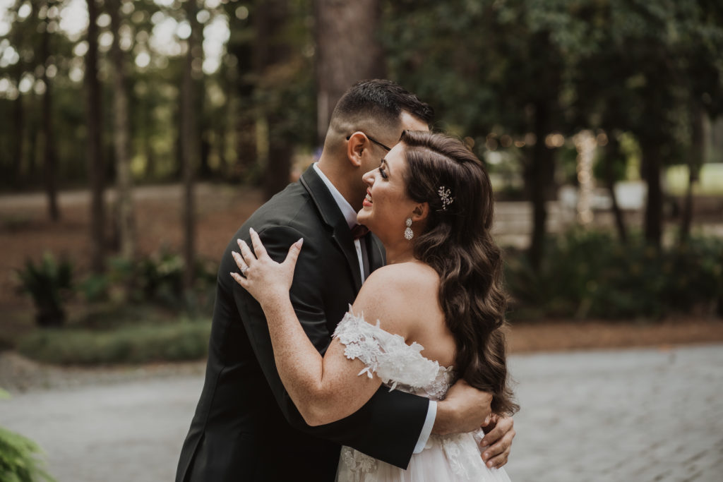 bride susurprises groom at the Mackey house